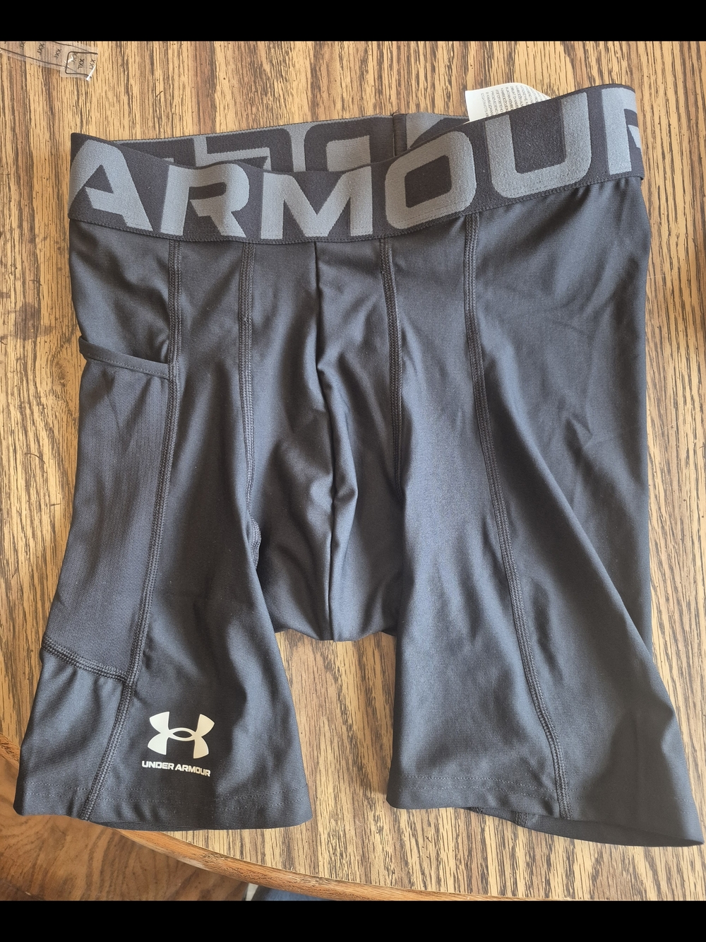 Under Armour Black Compression Shorts with Branded Waistband and Side Pocket